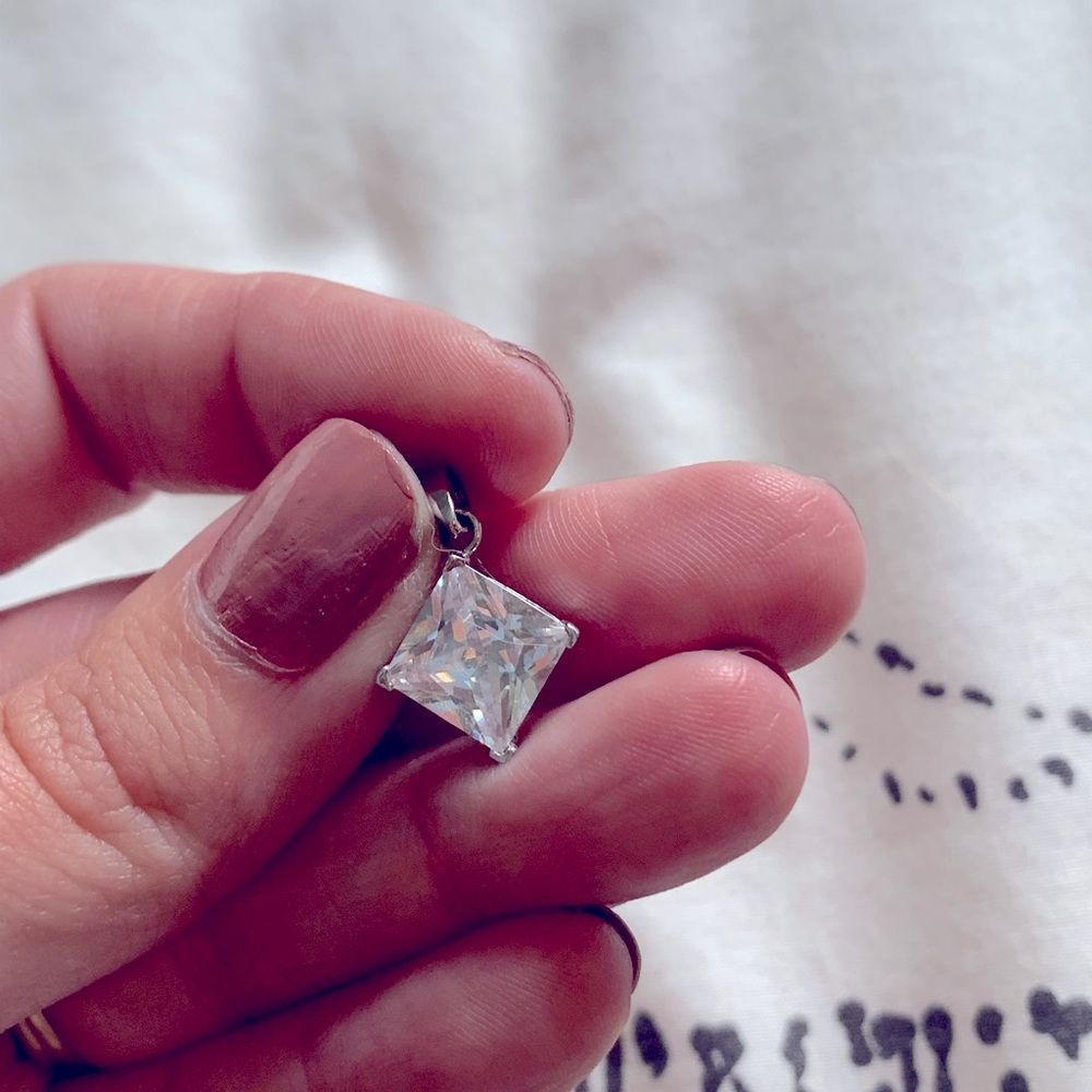 Swarovski square cubic zirconia pendant